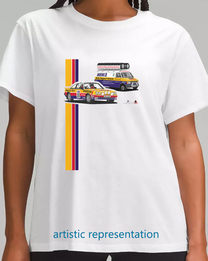 Opel Manta 400 Rally with Bedford Van T Shirt