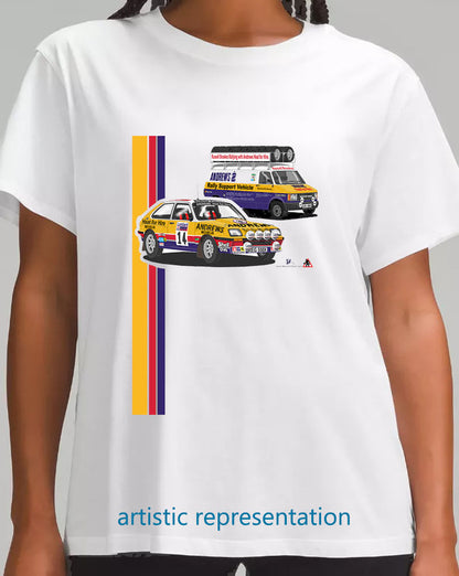 Vauxhall Chevette HSR Rally with Bedford Van T Shirt