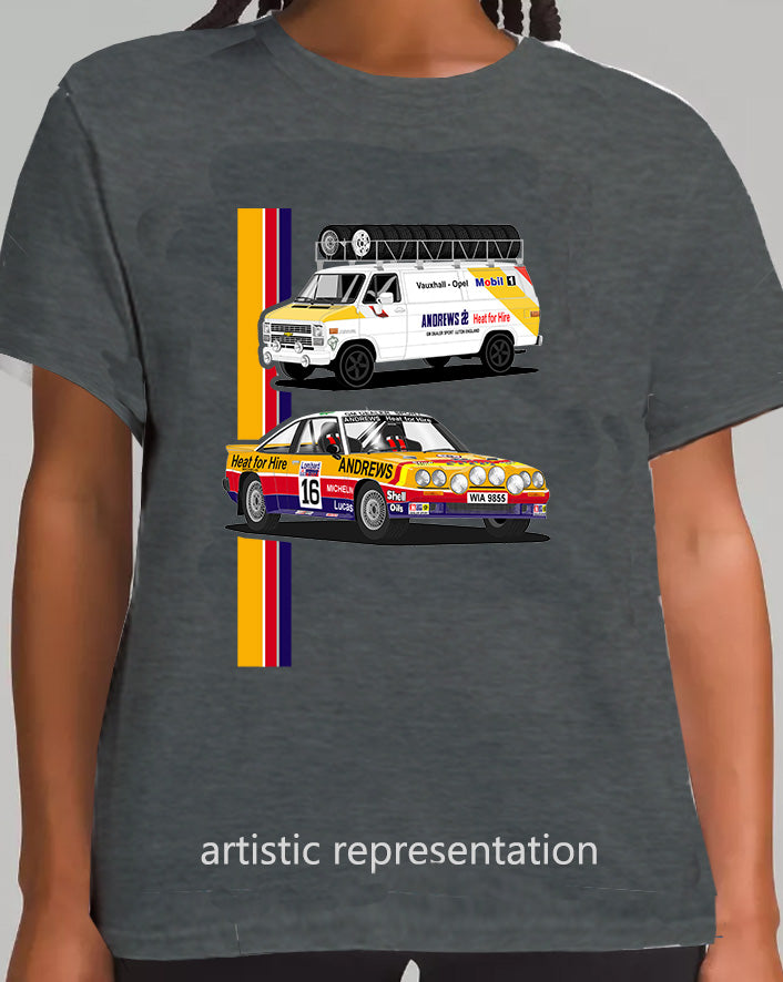 Opel Manta 400 Rally Andrews with GMC Van T Shirt (Grey)