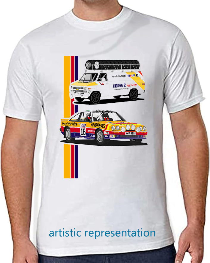 Opel Manta 400 Rally Andrews with GMC Van T Shirt