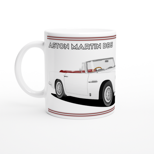 Aston Martin DB5 Volante in White Car Mug