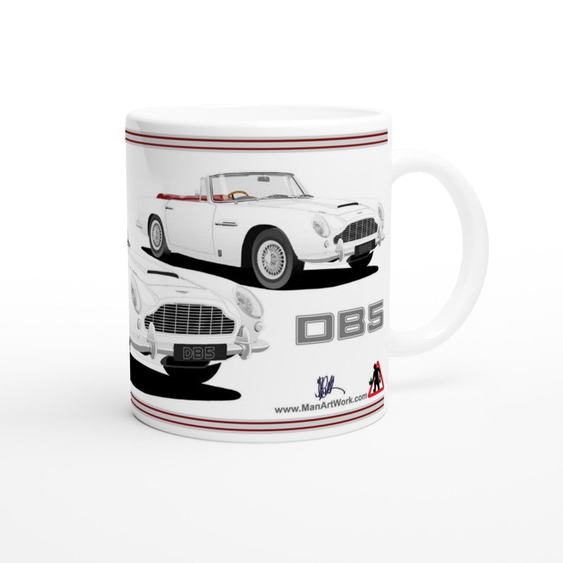 Aston Martin DB5 Volante in White Car Mug