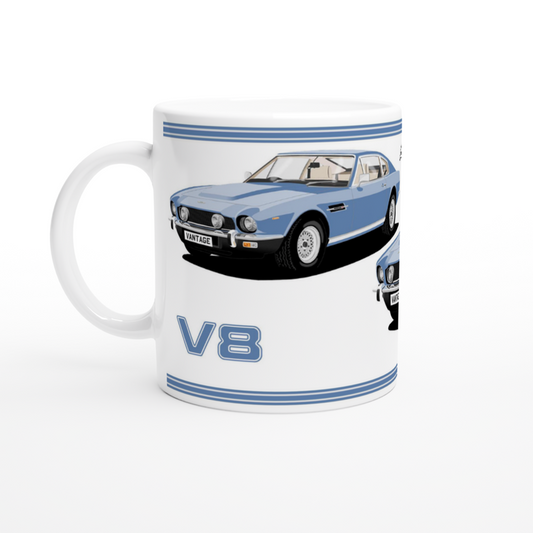 Aston Martin V8 Vantage in Blue Art  Mug