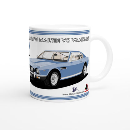 Aston Martin V8 Vantage in Blue Art  Mug