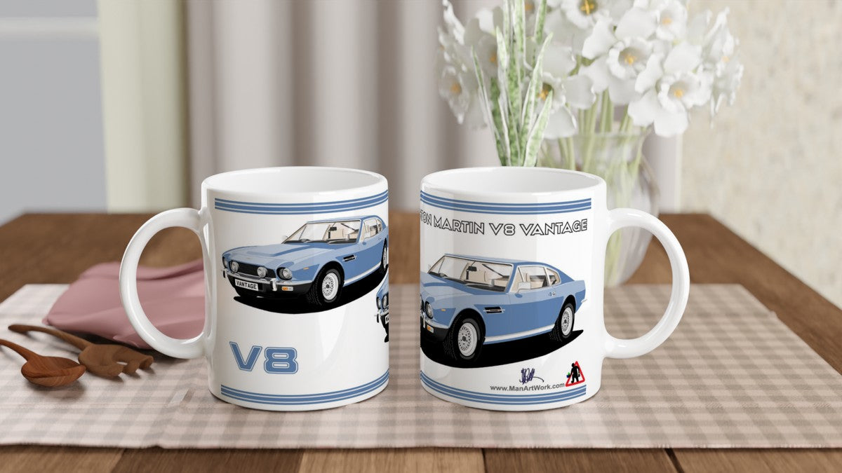 Aston Martin V8 Vantage in Blue Art  Mug