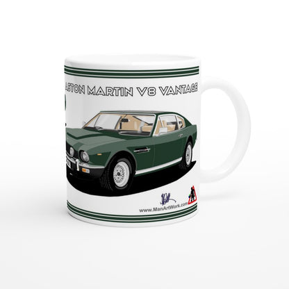 Aston Martin V8 Vantage in Green  Art  Mug