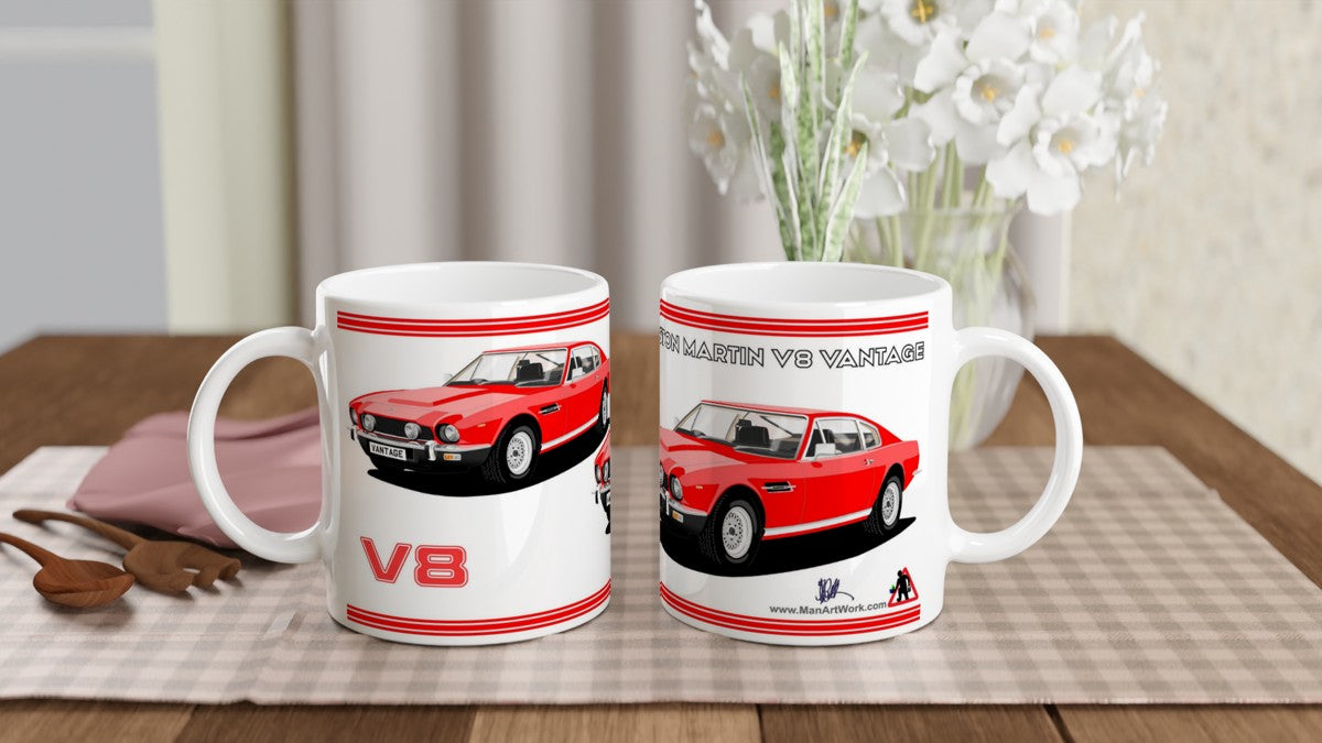 Aston Martin V8 Vantage in Red Art  Mug