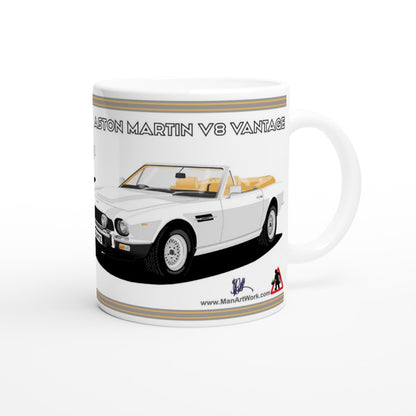 Aston Martin V8 Vantage Volante in White Art Mug