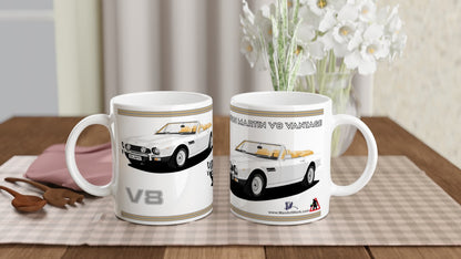 Aston Martin V8 Vantage Volante in White Art Mug