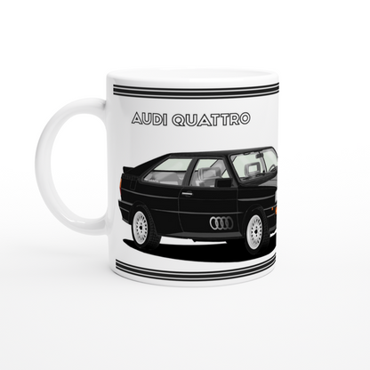 Audi Quattro in Black Art Car Mug