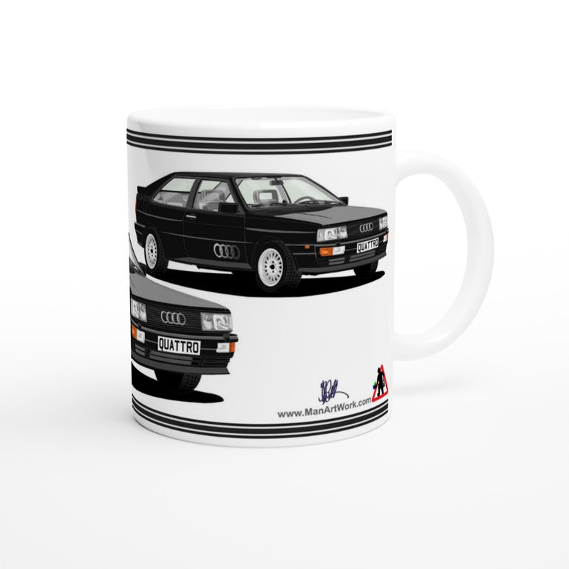 Audi Quattro in Black Art Car Mug