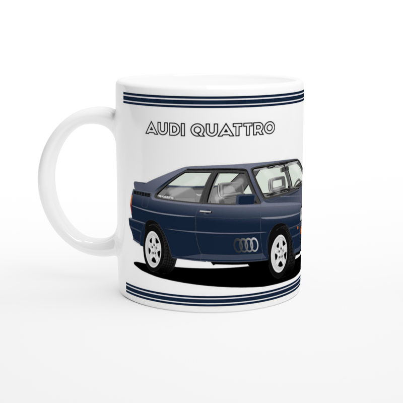 Audi Quattro in Blue Art Car Mug