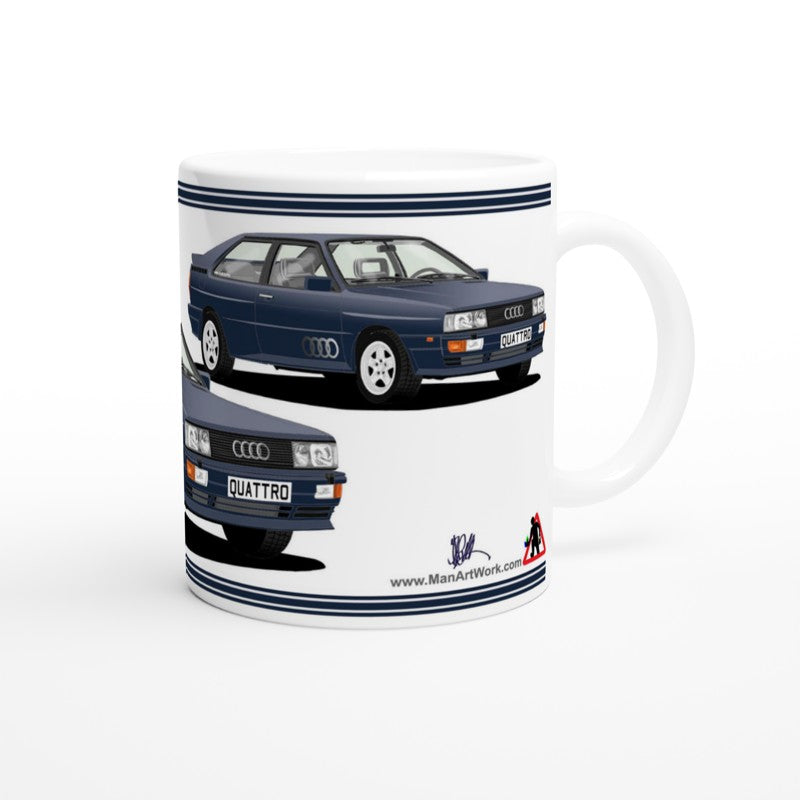 Audi Quattro in Blue Art Car Mug