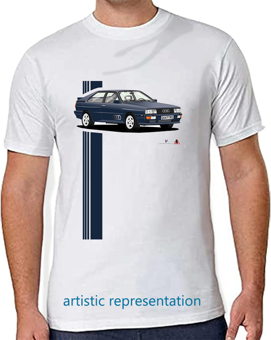 Audi Quattro in Blue Art T Shirt