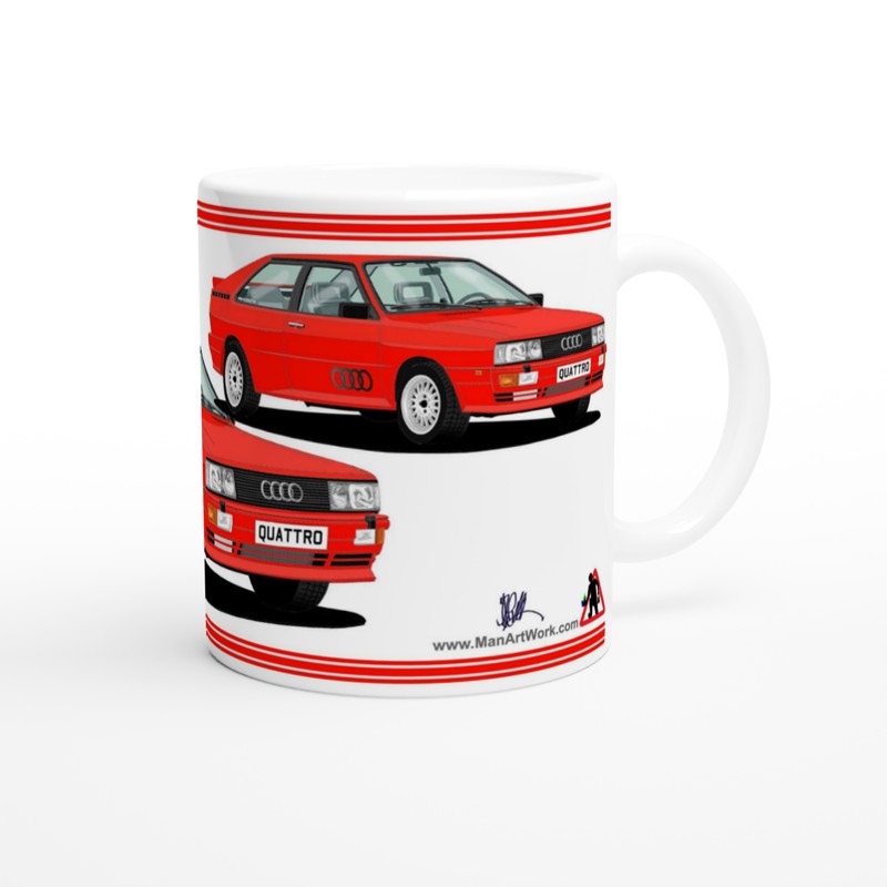 Audi Quattro in Bright Red Car Mug