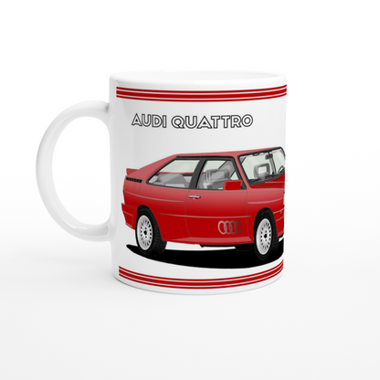 Audi Quattro in Red Art Car Mug