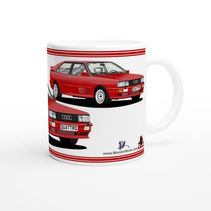 Audi Quattro in Red Art Car Mug