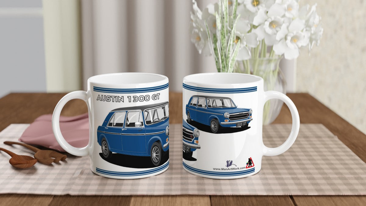 Austin 1300 GT in Blue Art Mug