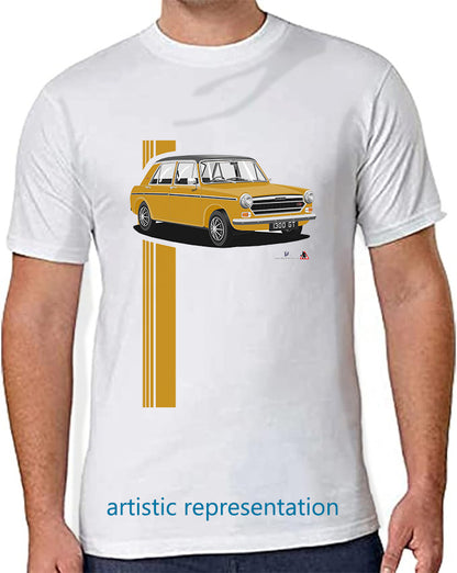 Austin 1300GT in Yellow T Shirt