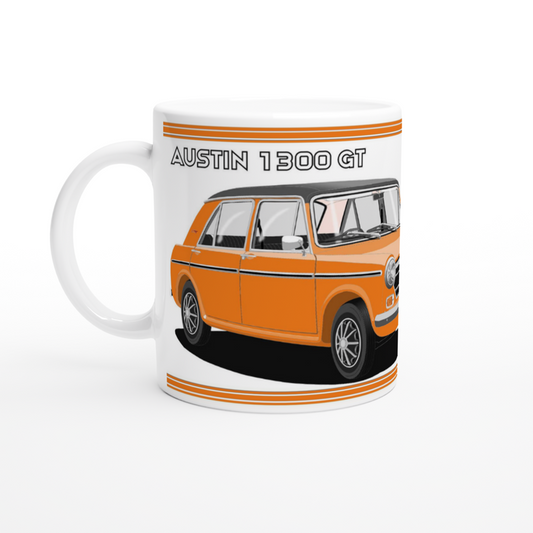 Austin 1300 GT in Orange Art Mug