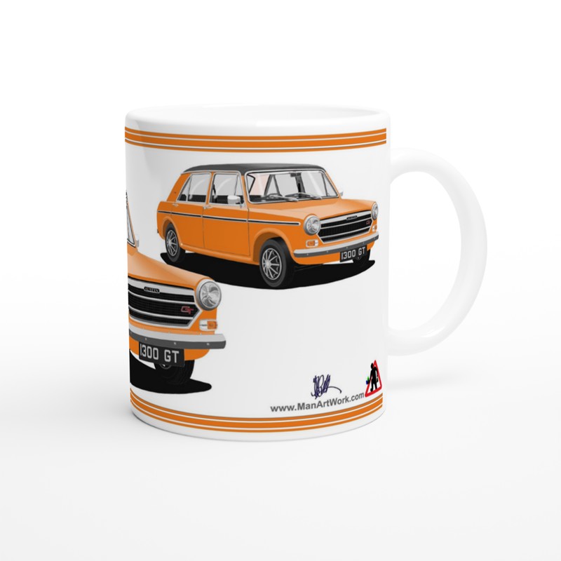 Austin 1300 GT in Orange Art Mug