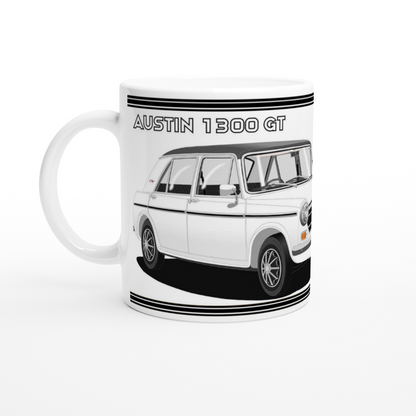 Austin 1300 GT in White Art Mug