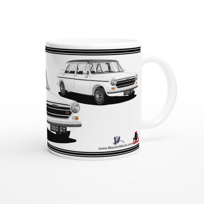 Austin 1300 GT in White Art Mug