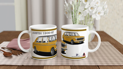 Austin 1300 GT in Mustard Yellow Art Mug