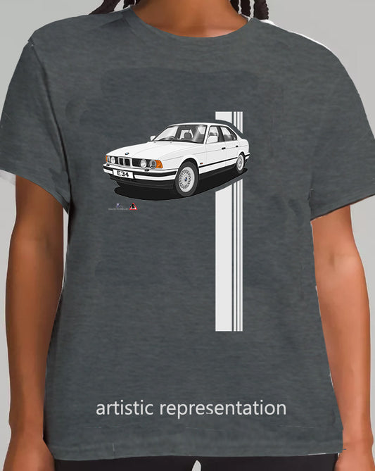 BMW 5 Series E34 in Silver T Shirt