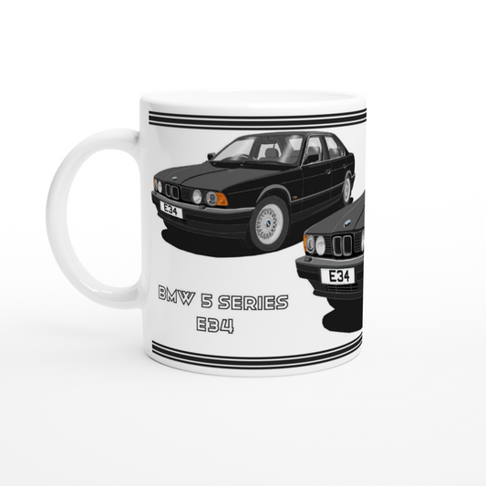 BMW 5 Series E34 in Black Art Mug