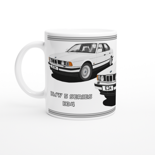 BMW 5 Series E34 in Silver Art Mug