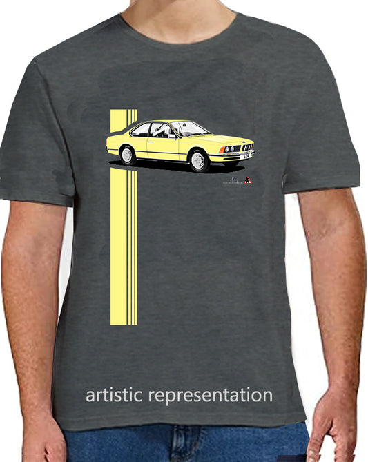 BMW 6 Series (E24) in Yellow Art T Shirt