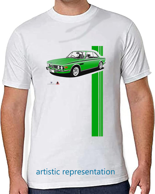 BMW CSL E9 in Green T Shirt