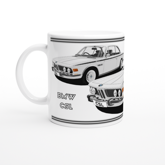 BMW CSL E9  in Silver Art Mug