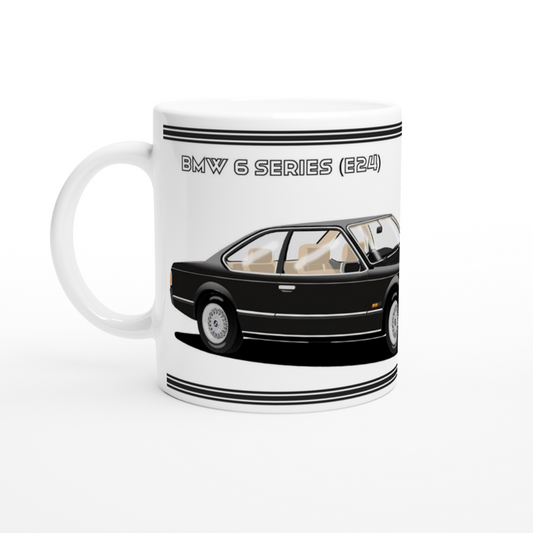 BMW 6 Series (E24) in Black Art Mug