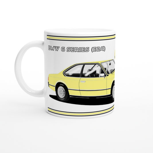 BMW 6 Series (E24) in Yellow Art Mug