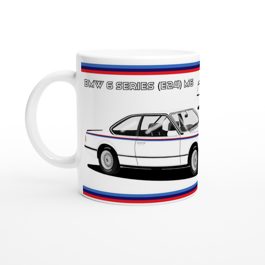 BMW M6 (E24) in White Art Mug