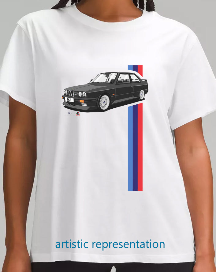 BMW E30 M3 T Shirt (Black Car)