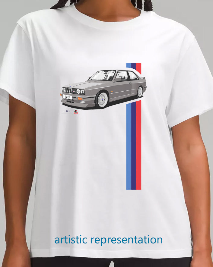 BMW E30 M3 T Shirt (Gray Car)