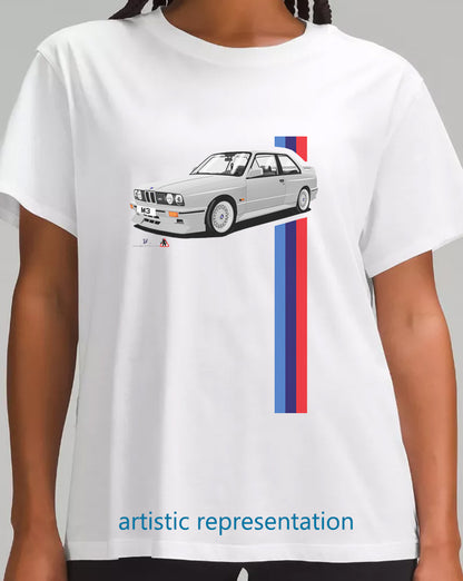 BMW E30 M3 T Shirt (Silver Car)