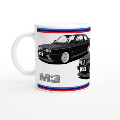 BMW E30 M3 in Black Art Mug