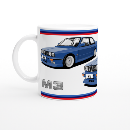 BMW E30 M3 in Blue Art Mug