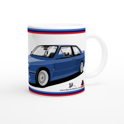 BMW E30 M3 in Blue Art Mug