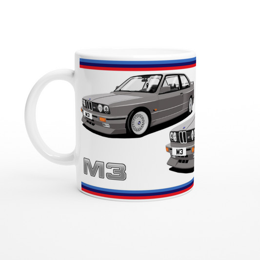 BMW E30 M3 in Gray Art Mug