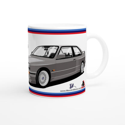 BMW E30 M3 in Gray Art Mug