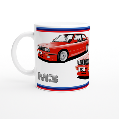 BMW E30 M3 in Red Art Mug