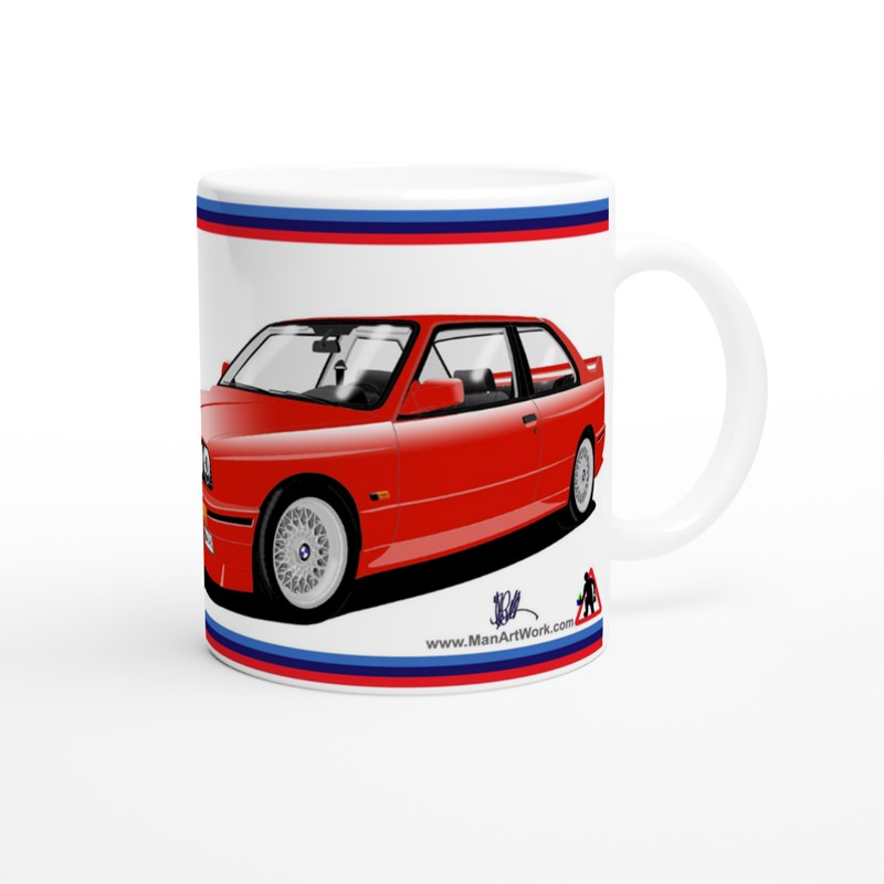 BMW E30 M3 in Red Art Mug