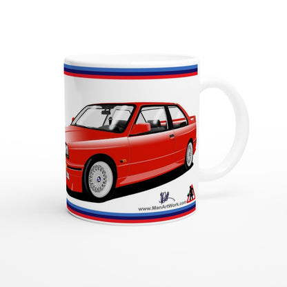 BMW E30 M3 in Red Art Mug