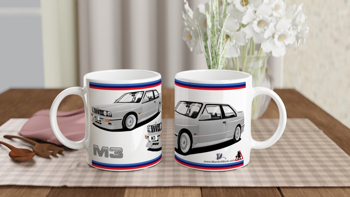 BMW E30 M3 in Silver Art Mug