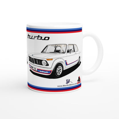 BMW 2002 in White Art Mug